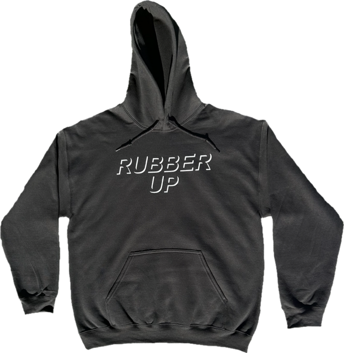 Black Rubber Up Hoodie